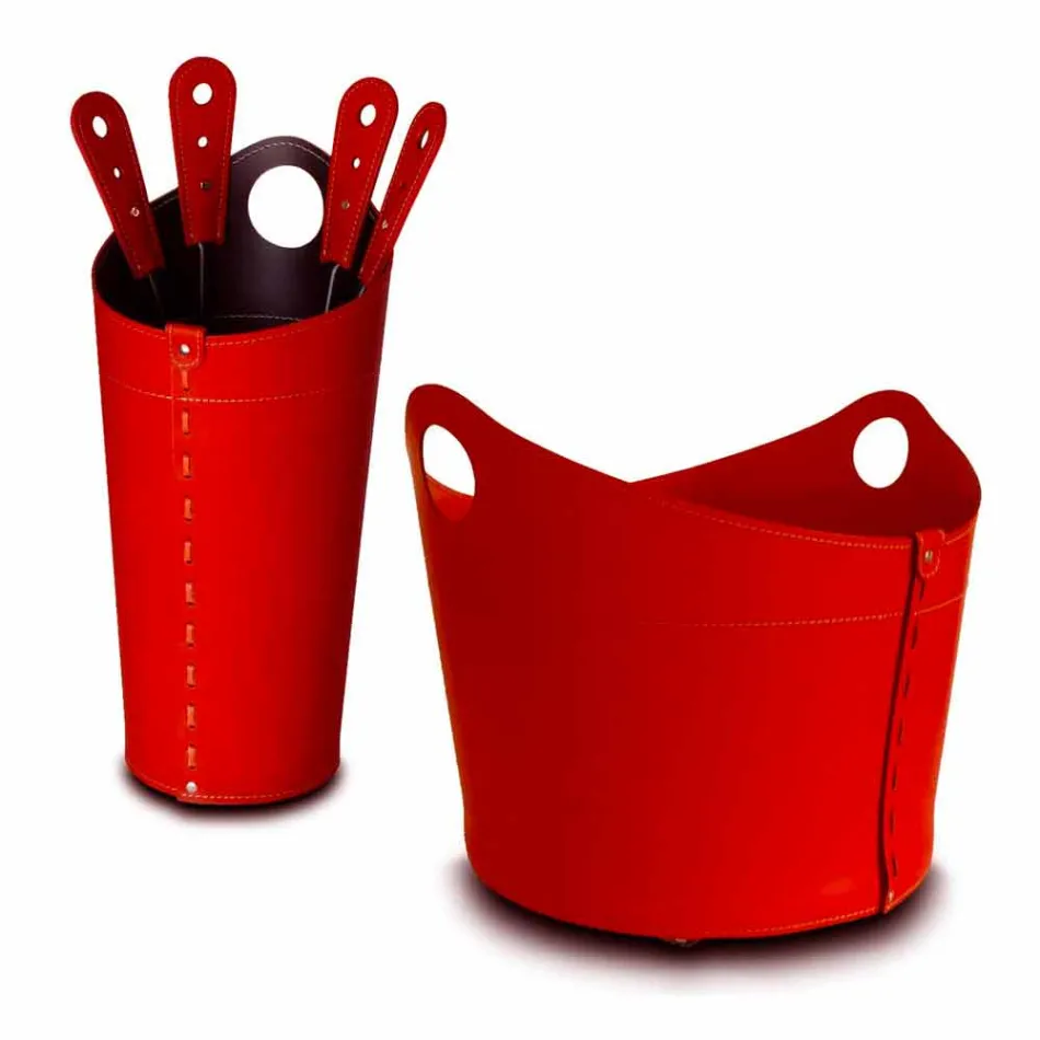 Soporte para leña, soporte para plancha y plancha para cuero Nicad, fabricado en Italia. Viadurini