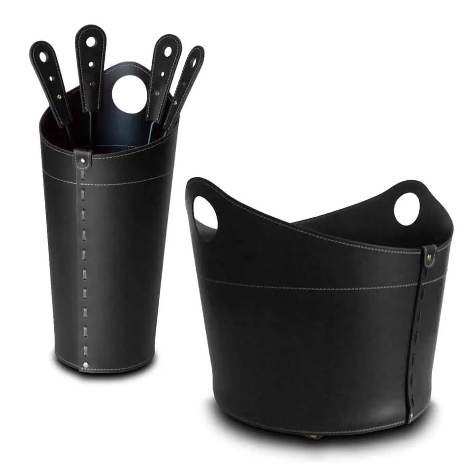 Soporte para leña, soporte para plancha y plancha para cuero Nicad, fabricado en Italia. Viadurini