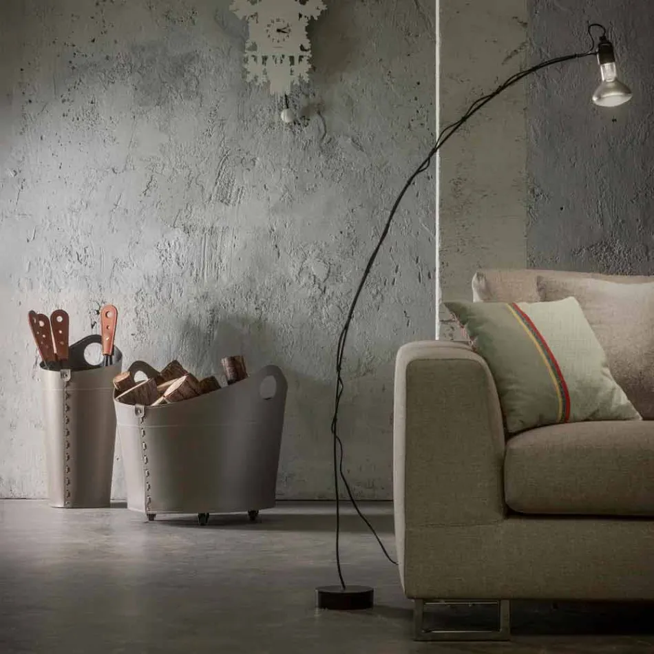 Soporte para leña, soporte para plancha y plancha para cuero Nicad, fabricado en Italia. Viadurini