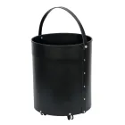 Leñero redondo en ecopiel con ruedas Made in Italy - Chameleon Viadurini