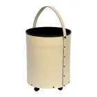 Leñero redondo en ecopiel con ruedas Made in Italy - Chameleon Viadurini