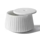 Soporte de almacenamiento a rayas de mármol blanco de Carrara o diseño Portoro negro a rayas - El Cairo Viadurini