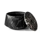 Soporte de almacenamiento a rayas de mármol blanco de Carrara o diseño Portoro negro a rayas - El Cairo Viadurini