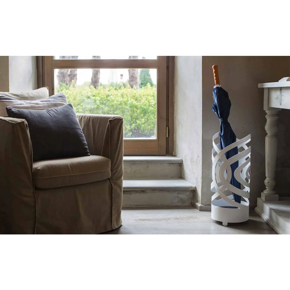 Paragüero de diseño moderno en hierro coloreado hecho en Italia - Olfeo Viadurini