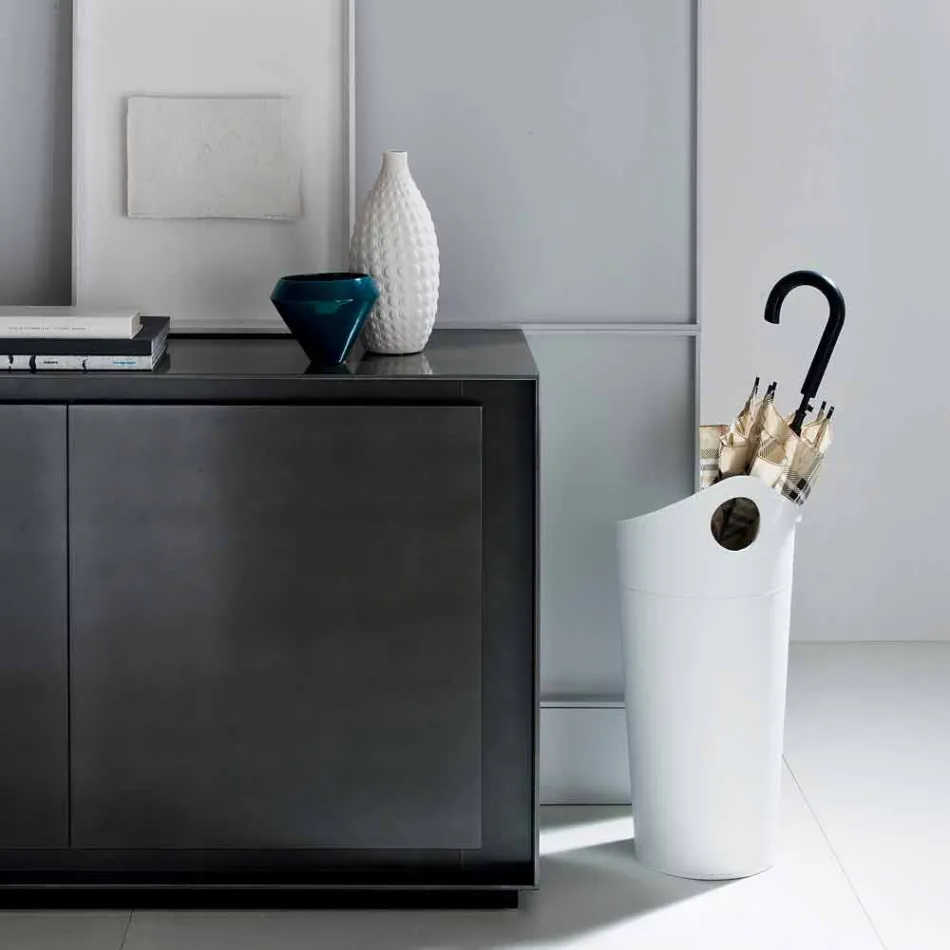 Paragüero en cuero regenerado de diseño artesanal Pluvia. Viadurini