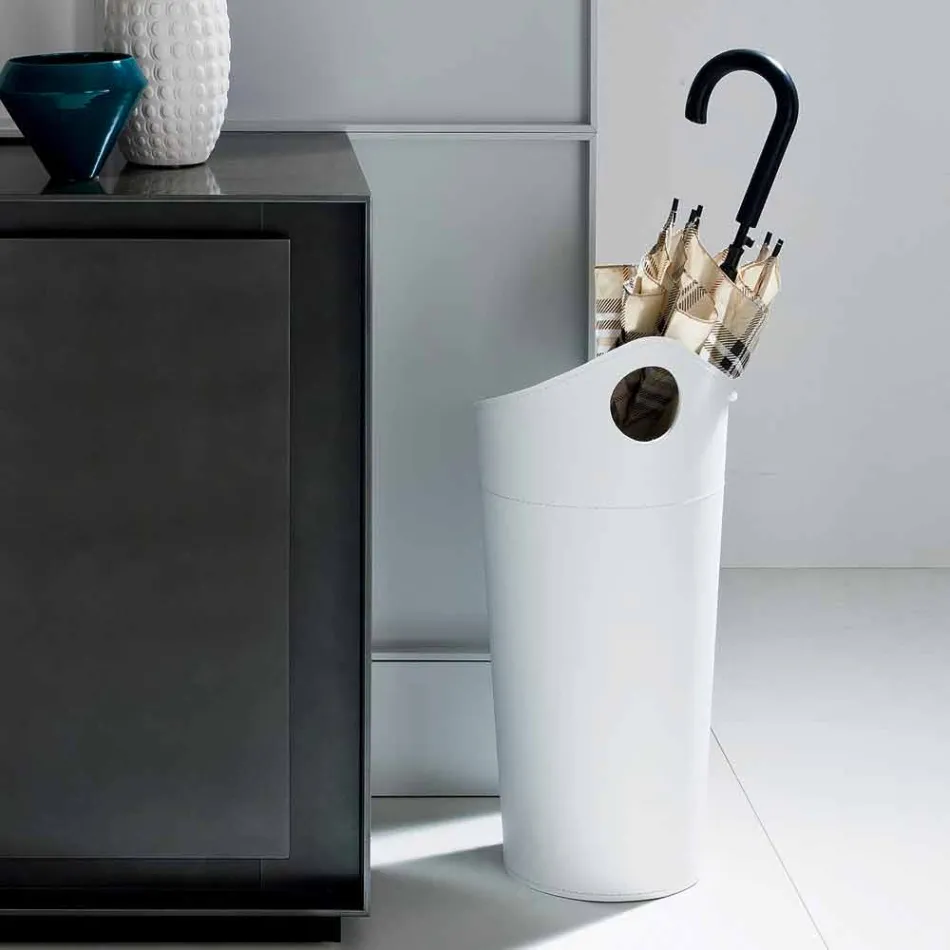 Paragüero en cuero regenerado de diseño artesanal Pluvia. Viadurini