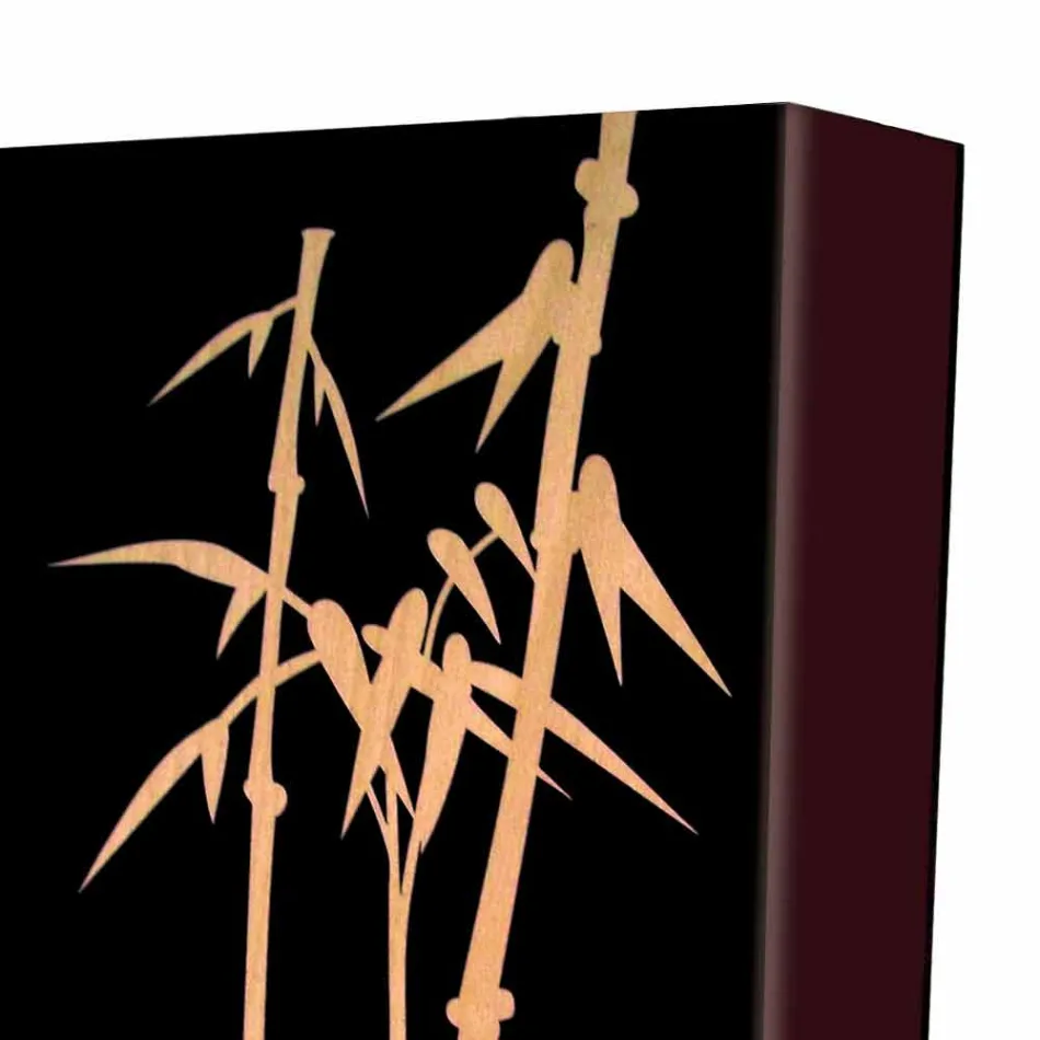 Paragüero en madera oscura o blanca con decoraciones de diseño moderno - Cannabambu Viadurini