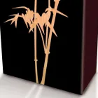 Paragüero en madera oscura o blanca con decoraciones de diseño moderno - Cannabambu Viadurini