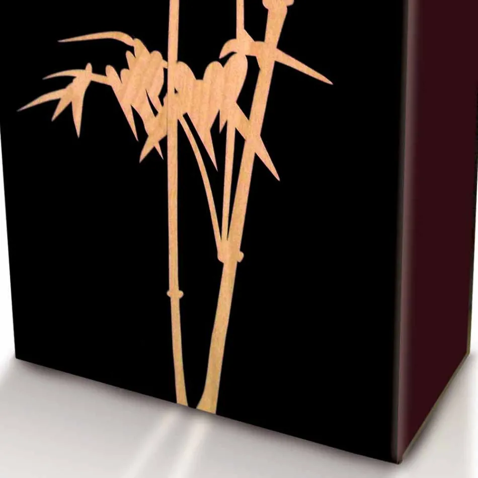 Paragüero en madera oscura o blanca con decoraciones de diseño moderno - Cannabambu Viadurini