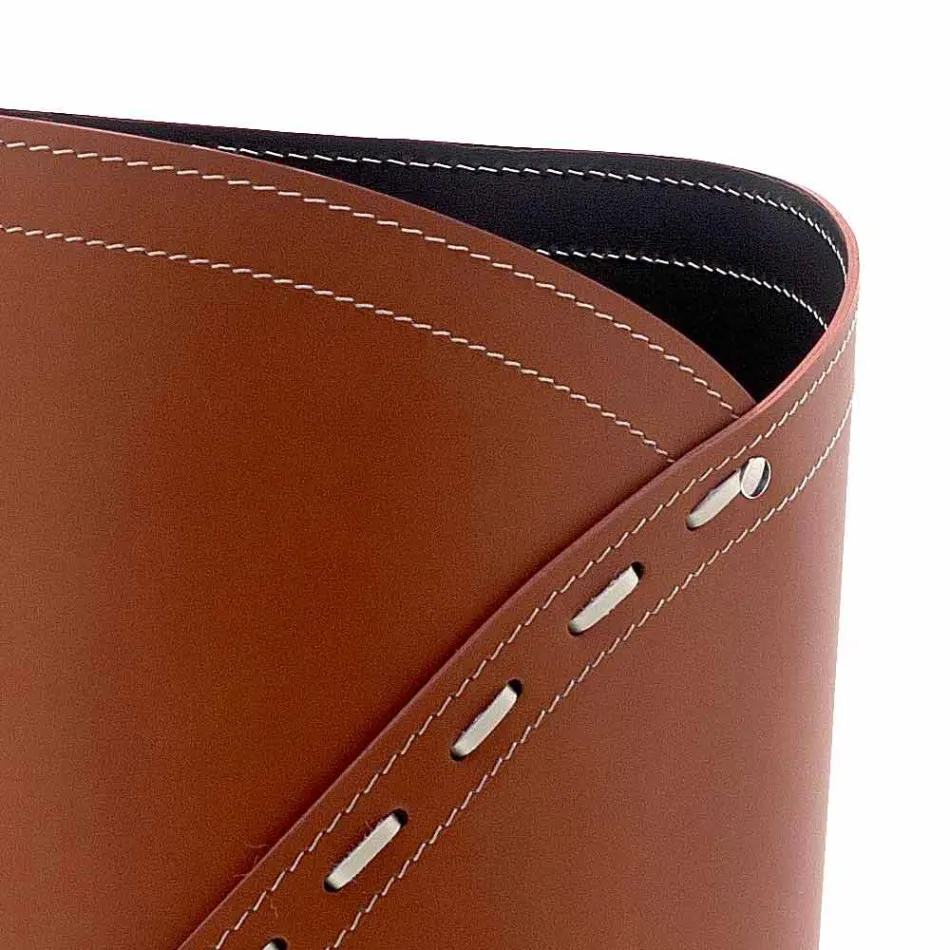 Paragüero moderno en cuero Katrina regenerado, hecho en Italia Viadurini