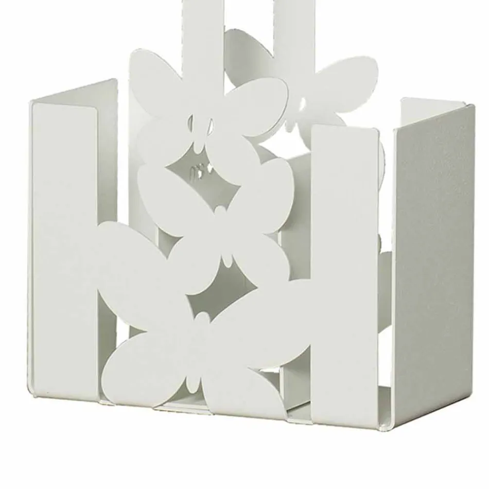 Cubiertos de mesa modernos en hierro blanco, beige o marfil Made Italy - Laida Viadurini