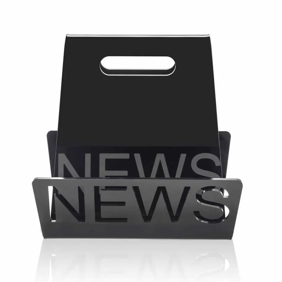 Revistero de diseño de plexiglás negro o transparente hecho en Italia - Omar Viadurini