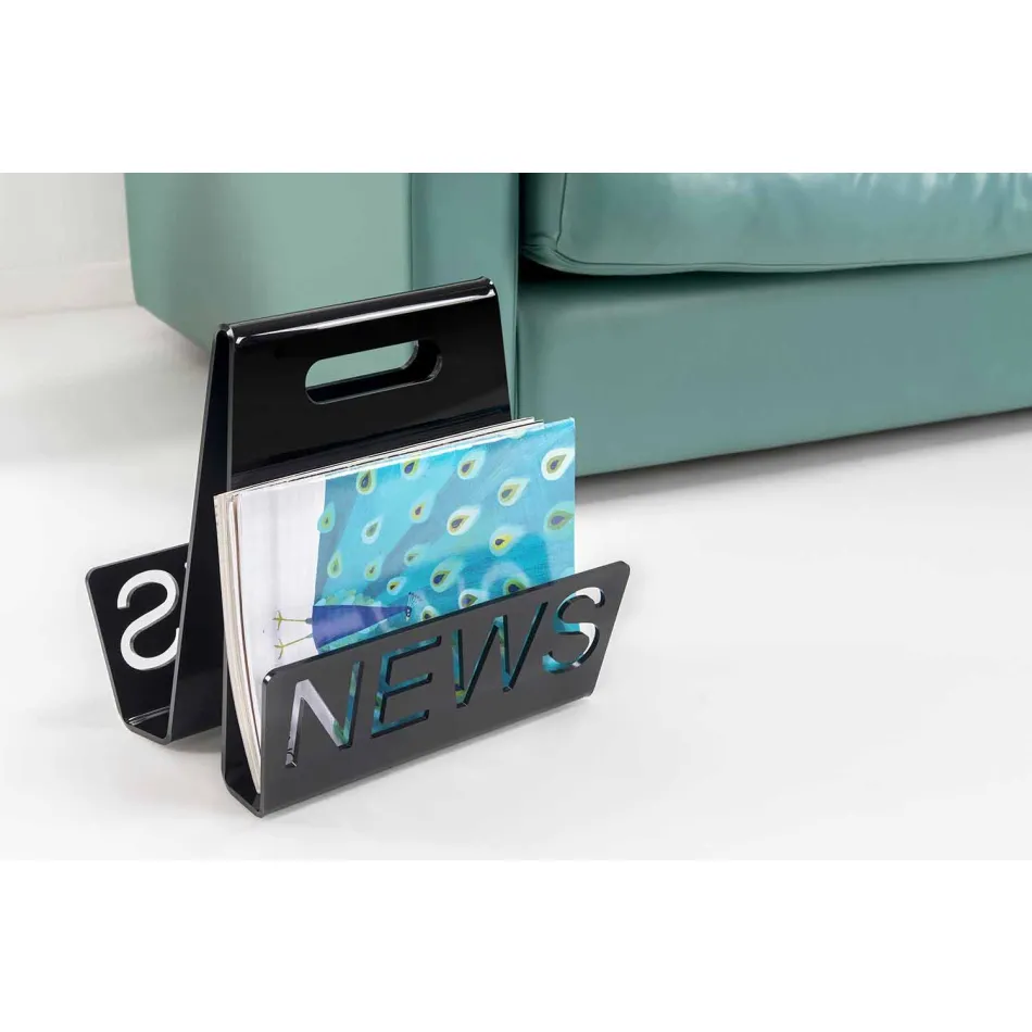 Revistero de diseño de plexiglás negro o transparente hecho en Italia - Omar Viadurini