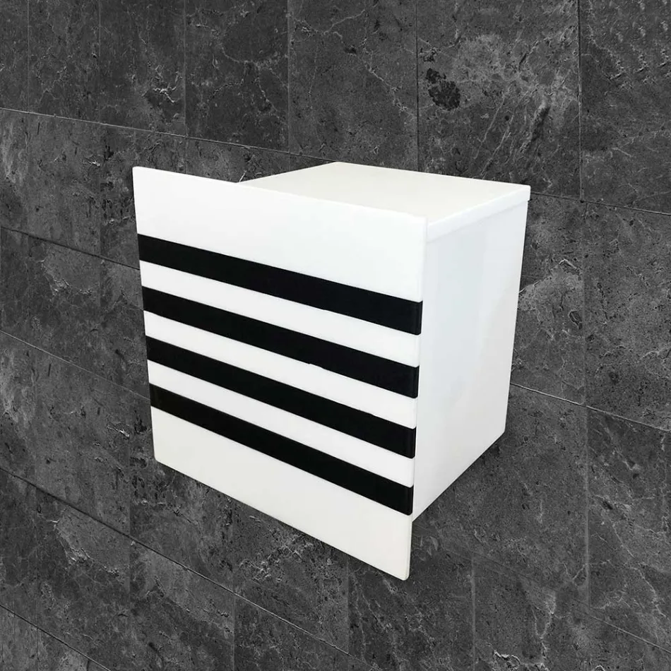 Portarrollos de baño en Corian blanco o con inserciones negras Diseño italiano - Elono Viadurini