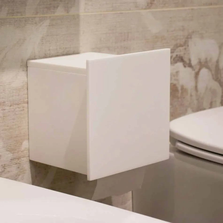 Portarrollos de baño en Corian blanco o con inserciones negras Diseño italiano - Elono Viadurini
