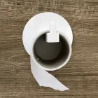 Portarrollos de papel higiénico en Corian blanco o con inserto negro, Made in Italy - Elono Viadurini