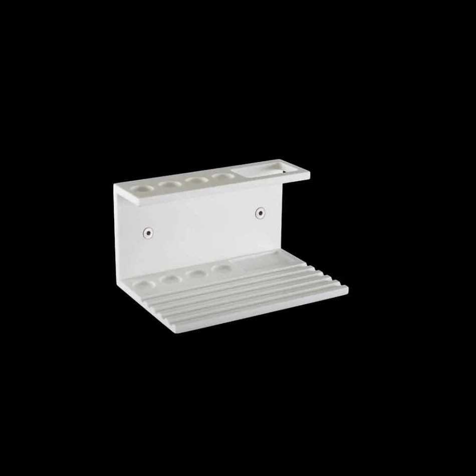 Portacepillos de dientes en Corian blanco o negro, Accesorio de baño de diseño - Elono Viadurini