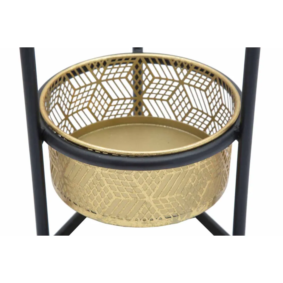 Soporte para macetas de hierro doble redondo de diseño moderno - Addie Viadurini