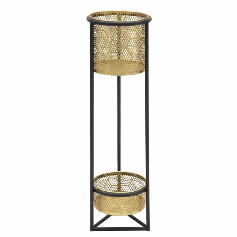 Soporte para macetas de hierro doble redondo de diseño moderno - Addie Viadurini