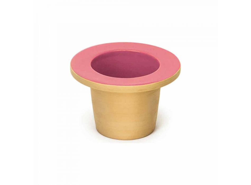 Soporte para jarrón de terracota y cerámica esmaltada Made in Italy - Phoebe Viadurini