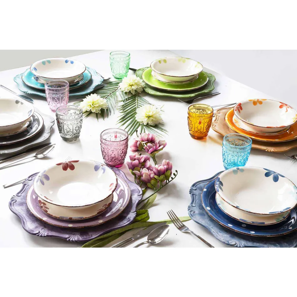 Cubiertos de diseño para servir en acero satinado 24 piezas completas - Fayette Viadurini