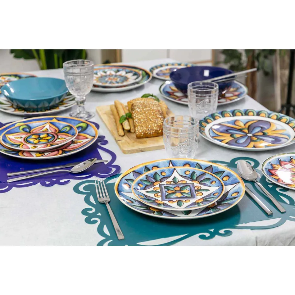 Cubiertos de diseño para servir en acero satinado 24 piezas completas - Fayette Viadurini