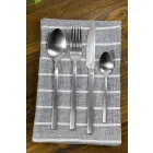 Cubiertos de diseño para servir en acero satinado 24 piezas completas - Fayette Viadurini