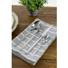 Cubiertos de diseño para servir en acero satinado 24 piezas completas - Fayette Viadurini