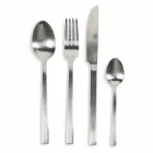 Cubiertos de diseño en acero satinado 24 piezas completas - Fayettepos Viadurini
