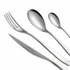 Cubiertos de diseño de lujo de 24 piezas en acero pulido con chorro de arena o coloreado - Timidy Viadurini