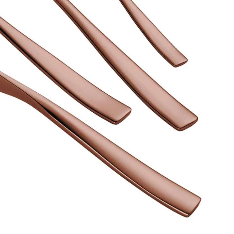 Cubiertos de diseño de lujo de 24 piezas en acero pulido con chorro de arena o coloreado - Timidy Viadurini