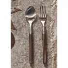 Cubiertos de acero satinado de 24 piezas de diseño artesanal italiano - Damerino Viadurini