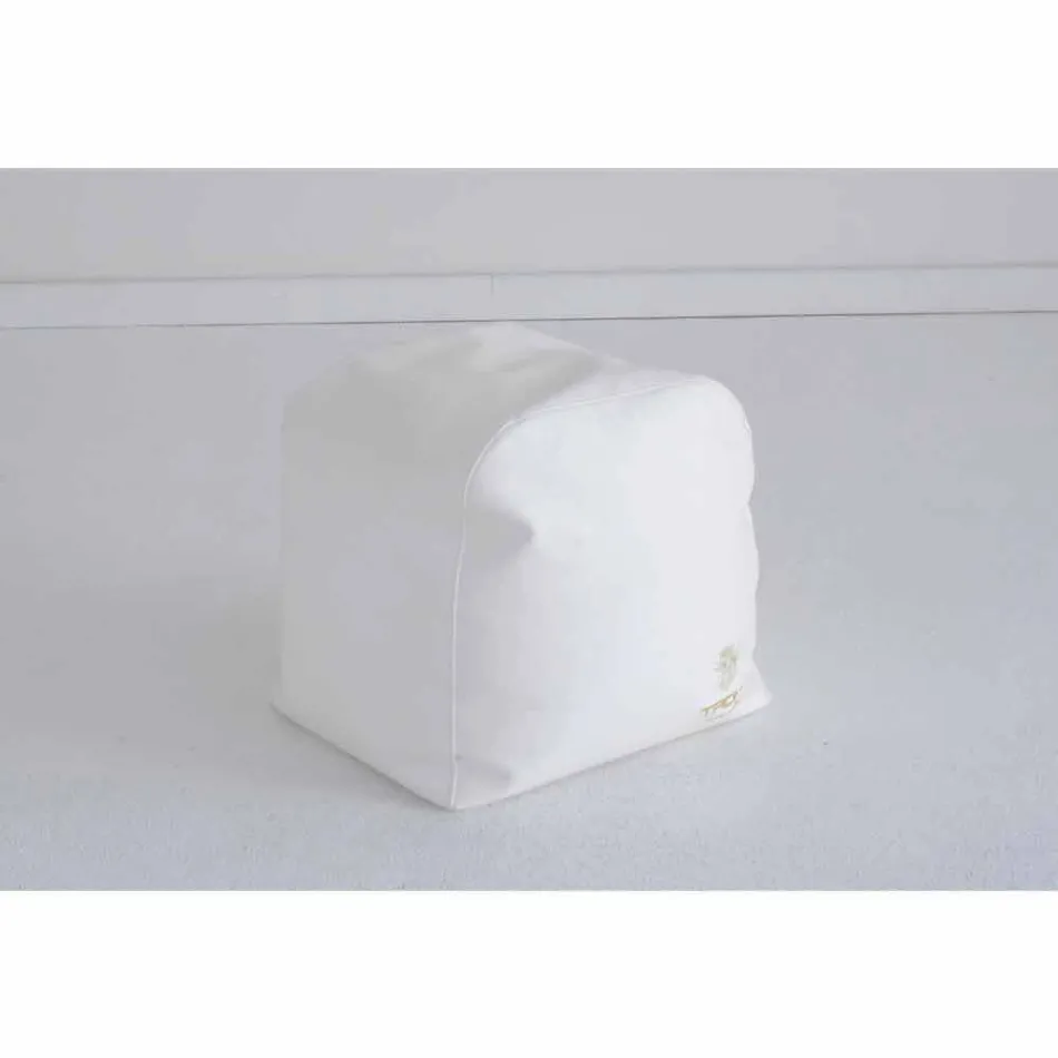 puf de diseño de la nube de Trona en blanco de cuero de imitación náutica en Italia Viadurini