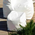 Pouf de diseño de ecopiel náutica blanca made in Italy Cloud