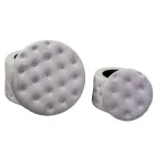 Puf con Contenedor Forrado en Terciopelo Capitoné con Botones - Arcipelago Viadurini