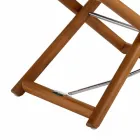 Puf de exterior en madera natural o negra mate y cojín, Made in Italy - Suzana Viadurini