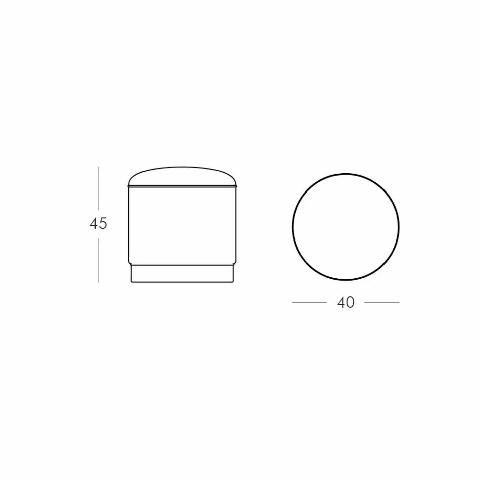 Puf para exterior, en polietileno y tela o cuero - Mara Slide Viadurini