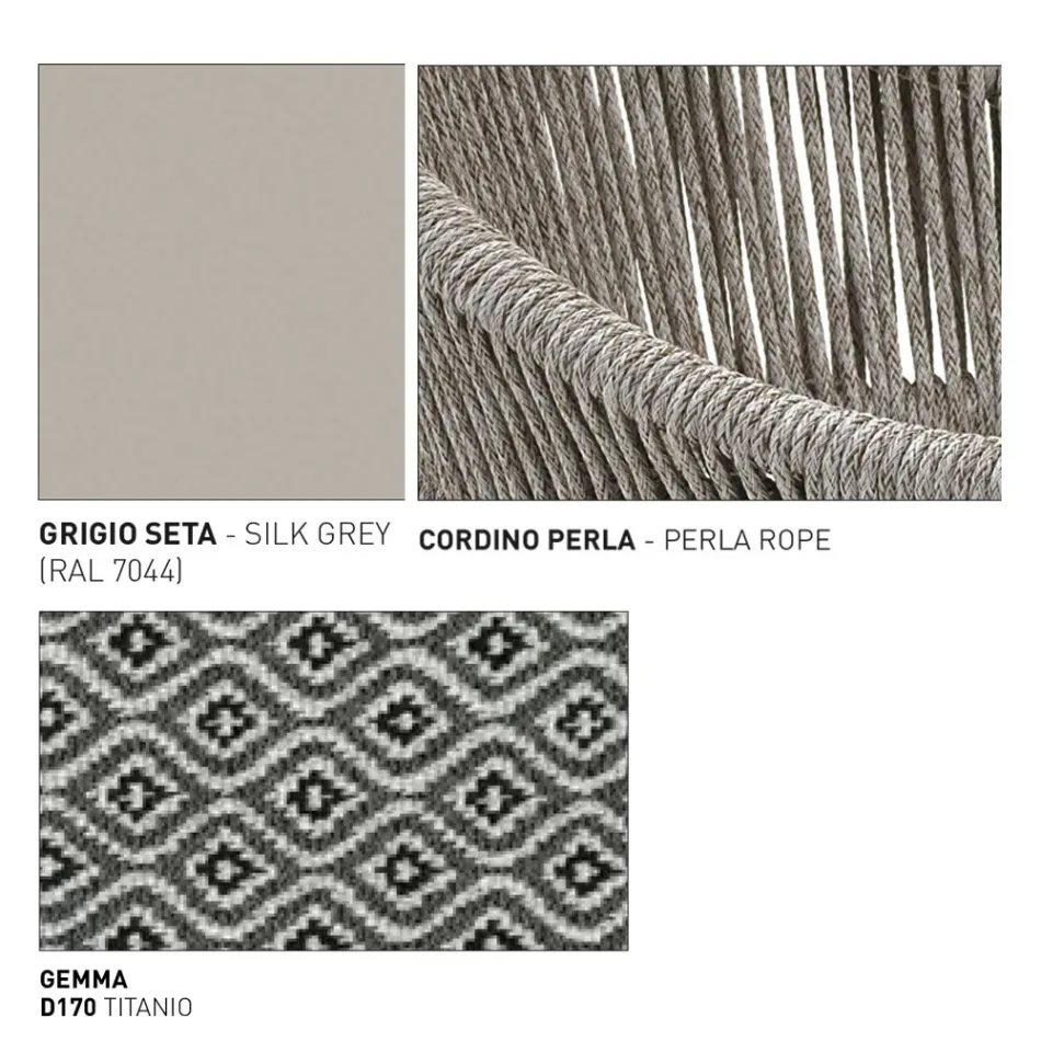 Puf de jardín con cesta de aluminio y tejido - Tibidabo by Varaschin Viadurini