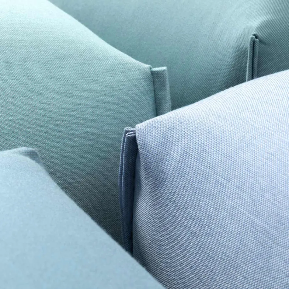 Puf de jardín de tela con pies de metal Made in Italy - Butter Viadurini