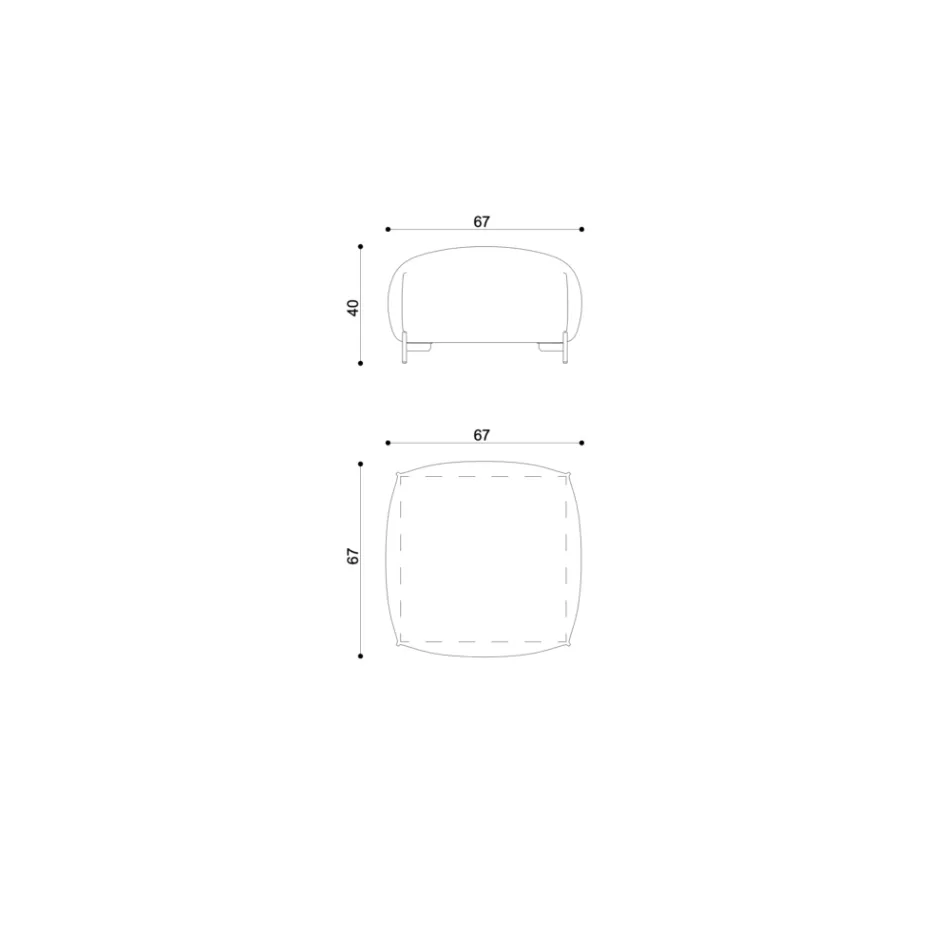 Puf de jardín de tela con pies de metal Made in Italy - Butter Viadurini