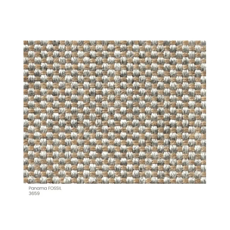 Puf de jardín de tela con pies de metal Made in Italy - Butter Viadurini