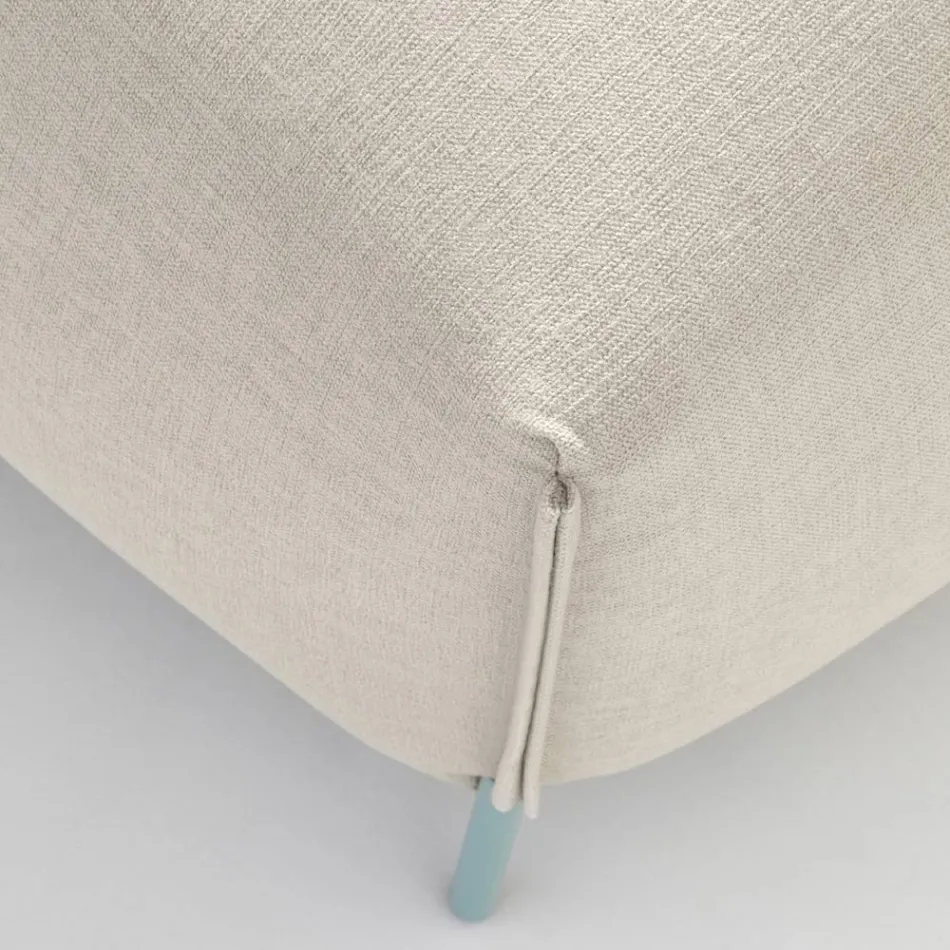 Puf de jardín de tela con pies de metal Made in Italy - Butter Viadurini