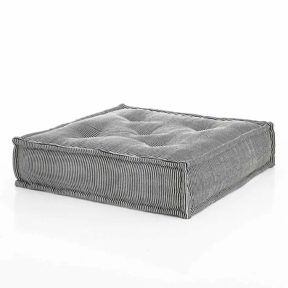 Puf étnico cuadrado en tela de patchwork o terciopelo - fibra Viadurini