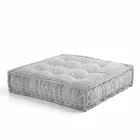 Puf étnico cuadrado en tela de patchwork o terciopelo - fibra Viadurini