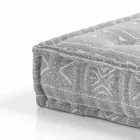 Puf étnico cuadrado en tela de patchwork o terciopelo - fibra Viadurini