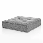 Puf étnico cuadrado en tela de patchwork o terciopelo - fibra Viadurini