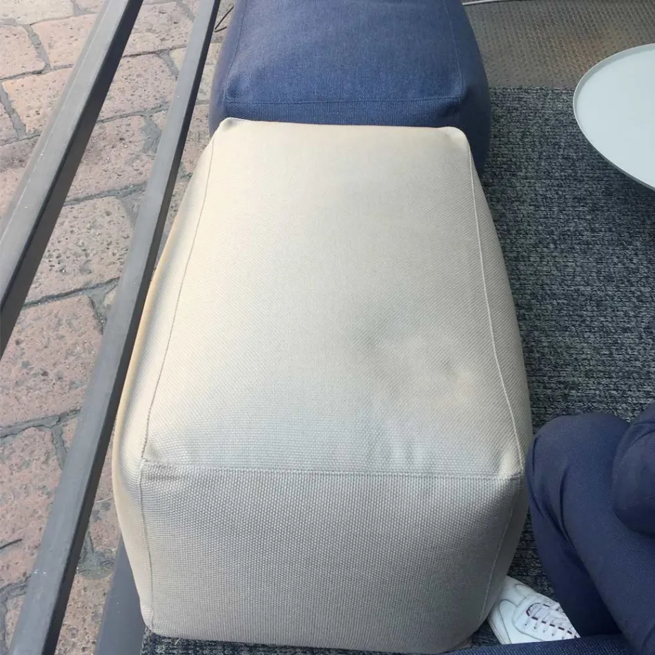 Puf otomano rectangular suave para interior y exterior en tela - Naemi Viadurini