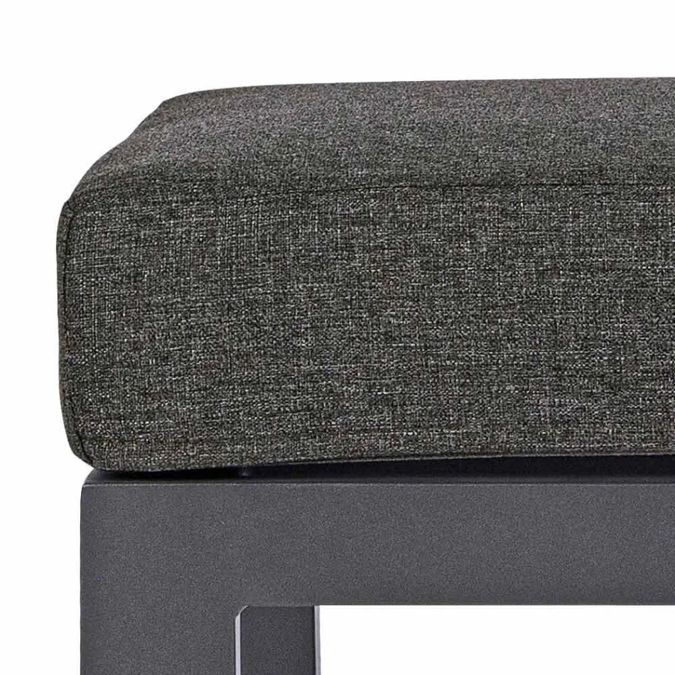 Reposapiés para puf en tela desenfundable y aluminio pintado - Nathy Viadurini