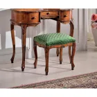 Puf Estilo Clásico en Madera de Nogal y Tejido Made in Italy - Lujo Viadurini