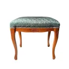 Puf Estilo Clásico en Madera de Nogal y Tejido Made in Italy - Lujo Viadurini